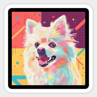 70s Spitz Vibes: Pastel Pup Parade Sticker